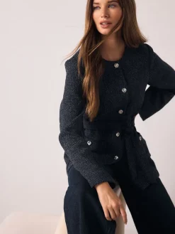Best Next Bleu marine - Veste Fleck Boucle Ceinturée