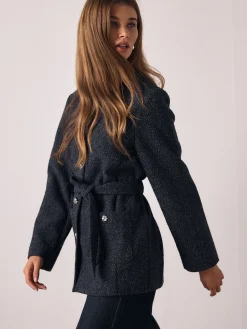 Best Next Bleu marine - Veste Fleck Boucle Ceinturée