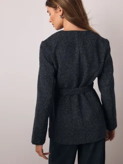 Best Next Bleu marine - Veste Fleck Boucle Ceinturée
