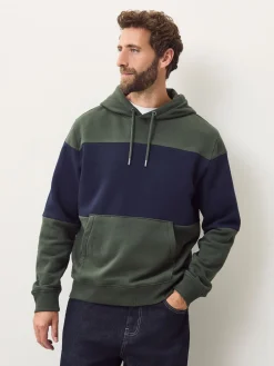 Sale Next Bleu marine/vert kaki - Sweat à capuche à enfiler - Sweat-shirt color block