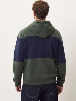 Sale Next Bleu marine/vert kaki - Sweat à capuche à enfiler - Sweat-shirt color block