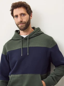 Sale Next Bleu marine/vert kaki - Sweat à capuche à enfiler - Sweat-shirt color block