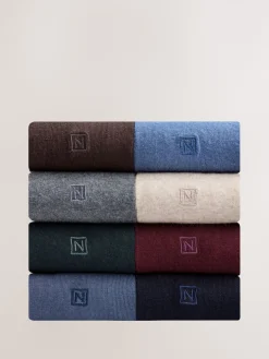 Outlet Next Bleu/Gris/Vert - Lot de 8 - Chaussettes fraîches brodées durables