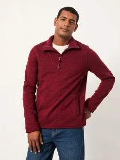 Fat Face bordeaux - Sweat FatFace à demi-fermeture éclair|Homme Vêtements Détente|Sweats Et Sweats À Capuche