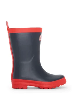 Hatley Bottes de pluie bleu marine et rouge mat