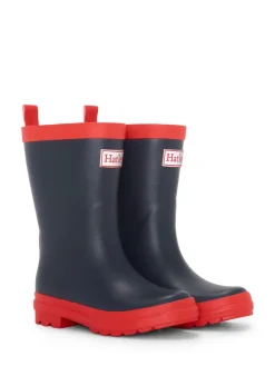 Hatley Bottes de pluie bleu marine et rouge mat
