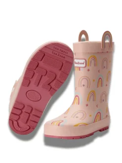 Discount Toezone Bottes en caoutchouc imperméables rose arc-en-ciel fille