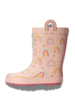Discount Toezone Bottes en caoutchouc imperméables rose arc-en-ciel fille