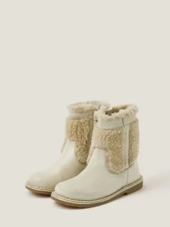 Clearance Monsoon Bottes en cuir Borg