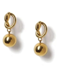 Aela Boucles d’oreilles ton Or en acier inoxydable avec nœud|Femme Bijoux