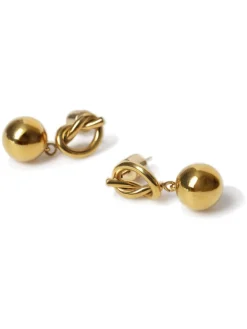 Aela Boucles d’oreilles ton Or en acier inoxydable avec nœud|Femme Bijoux
