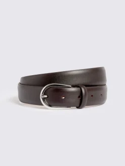 MOSS Brun foncé - Ceinture en cuir italien|Homme Ceintures Et Bretelles