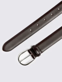 MOSS Brun foncé - Ceinture en cuir italien|Homme Ceintures Et Bretelles