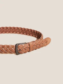 Best White Stuff Ceinture en cuir tressé