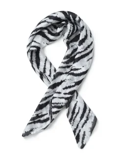 Aela Écharpe noire à imprimé zèbre|Femme Accessoires Cheveux