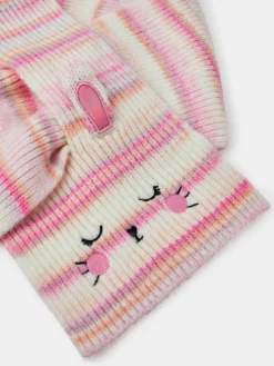 Angels By Accessorize Écharpe Filles à Rayures Lapin| Chapeaux Et Gants Anti-Grattage|Chapeaux, Gants Et Écharpes
