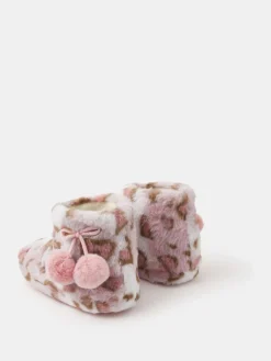 Clearance Accessorize Chaussons imprimé léopard duveteux pour fille