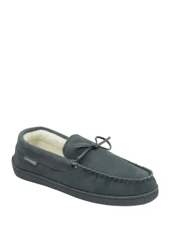 Dunlop Chaussons en cuir doublés de fausse fourrure pour homme|Homme Chaussons|Vêtements Détente