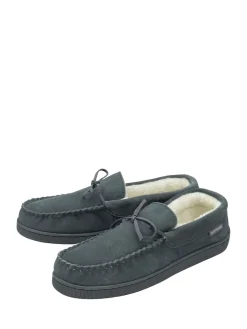 Dunlop Chaussons en cuir doublés de fausse fourrure pour homme|Homme Chaussons|Vêtements Détente
