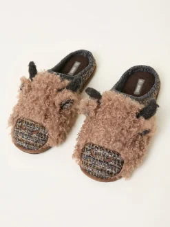 Fat Face Chaussons FatFace à motif vache|Homme Chaussons|Vêtements Détente
