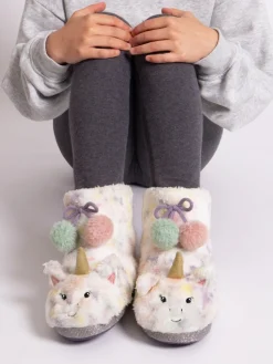 Best Totes Chaussons licorne en fausse fourrure pour enfant