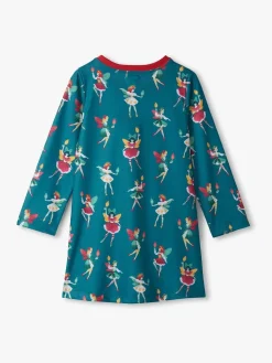 Clearance Hatley Chemise de nuit Noël Faeries bleu marine à Manches longues