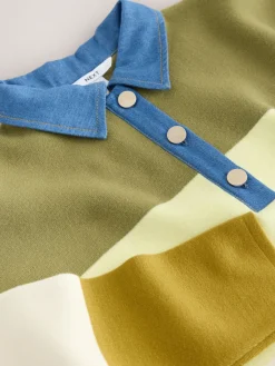 Best Next col Vert Rayé Jean - Pull confortable doux au toucher à manches longues avec col polo