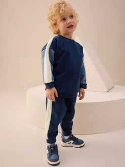 Best Next - Ensemble Sweat-shirt et Survêtement (3mois à7ans) color block bleu