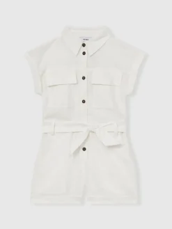 Sale Reiss Combinaison Zoe ceinturée en coton et lin