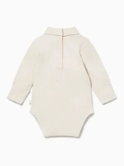 Hot Mori Crème - Body ultra-doux à col roulé côtelé