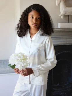 Best The Little Tailor Crème - Pyjama de Noël boutonné en satin pour enfant