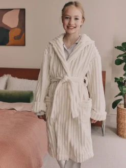 Best Next Crème - Robe de chambre en velours côtelé en polaire (5-16ans)