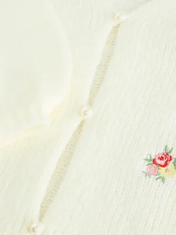 Best Laura Ashley écru - Cardigan Fleuri Brodé