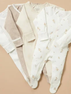 Purebaby - Paquet de combinaisons de nuit zippées 4| Grenouillères Et Dors-Bien