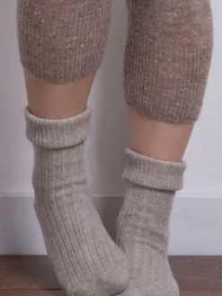 New Totes Écru - Chaussettes d'hiver pour dames en cachemire Blend