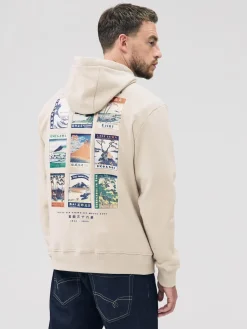 Sale Next Écru neutre - Sweat à capuche à enfiler - Licence graphique Hokusai