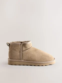 Best Next Daim taupe neutre - Bottes en fausse fourrure déperlantes