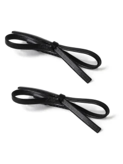 Aela Diapositives noires en similicuir avec nœud et cheveux|Femme Accessoires Cheveux