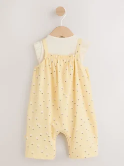 Clearance Next Ditsy jaune - Ensemble Salopettes et Bodys en jersey BÉBÉ 2 Pieces (0mois-3ans)