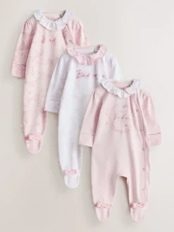 Baker by Ted Baker Dors-bien Rose Layette 3 Lot| Grenouillères Et Dors-Bien