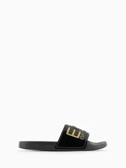 EA7 Vêtements de plage Curseurs noirs|Homme Chaussons