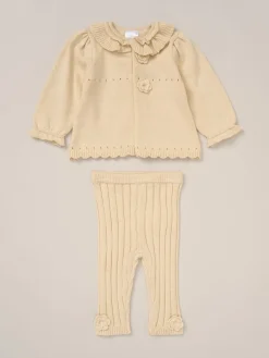 Sale Rock-A-Bye Baby Boutique Ensemble cardigan et legging blanc en maille bébé