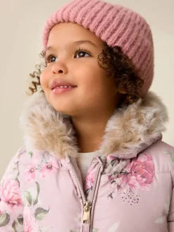 Clearance Next Floral rose - Combinaison de neige Résistant à la douche Faux Fur Trim (3mths-7yrs)