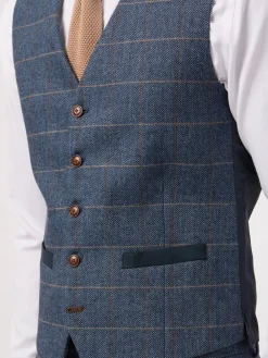 Antique Rogue Gilet Lenox en Denim à Carreaux|Homme Gilets