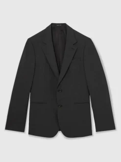 Best Reiss Gris - Blazer de costume Promise à simple boutonnage en laine Blend, coupe habillée