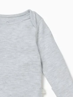 Online Mori Gris - Body à encolure enveloppe à manches longues