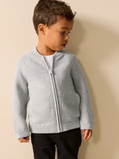 Online Next - Cardigan zippé (3mths-7yrs) Gris