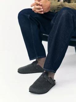 Hot Next Gris - Chaussons mules à boucle