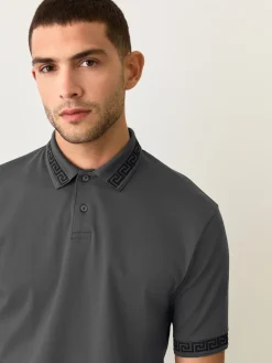 Best Next - Polo à col intelligent Manches courtes Gris