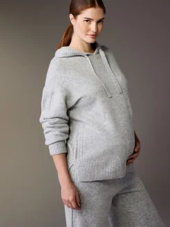 Best Next Gris - Sweat à capuche en maille de grossesse